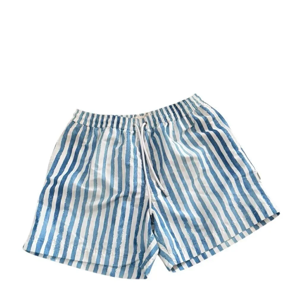 Katama EMERSON II - BRUSH STROKE IN SURF BLUE Swim Trunks XL
